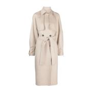 Dubbelrijige trenchcoat van zuiver kasjmier Max Mara , Beige , Dames