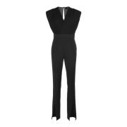 Zwarte mouwloze jumpsuit met hoge taille broek Pinko , Black , Dames