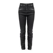 Slim Fit Hoge Taille Jeans Pinko , Gray , Dames
