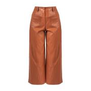 Wijde Hoge Taille Culotte Broek Pinko , Brown , Dames