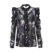 Georgette Shirt Pinko , Black , Dames