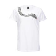 Jersey T-Shirt in Tinto Capo Stijl Pinko , White , Dames