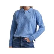 Polo Shirt met Lange Mouwen Polo Ralph Lauren , Blue , Dames