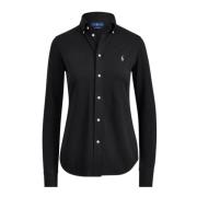 Heidi Oxford Gebreide Overhemd Polo Ralph Lauren , Black , Dames