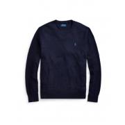 Gestructureerde Ronde Hals Trui Polo Ralph Lauren , Blue , Heren