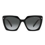 Vierkante Gepolariseerde Zonnebril voor Dames Prada , Black , Unisex