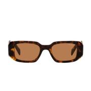 Rechthoekige zonnebril van honingtortoise-acetaat Prada , Brown , Unis...