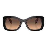 Dames Ovale Kussen Zonnebril Prada , Brown , Dames