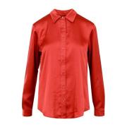 Zijden Casual Overhemden met Klassieke Kraag Ralph Lauren , Red , Dame...