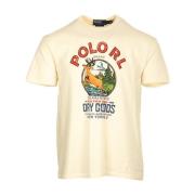 Klassiek Katoenen T-Shirt voor Heren Ralph Lauren , Beige , Heren