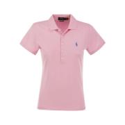Slim Fit Katoenen Polo Shirt Ralph Lauren , Pink , Dames