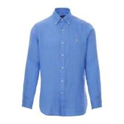 Stijlvolle Linnen Fit Blauwe Overhemd voor Mannen Ralph Lauren , Blue ...