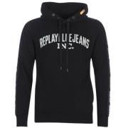 Black Band Hoodie Replay , Black , Heren