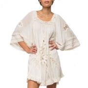 Geplooide jurk met kanten borduurwerk Replay , White , Dames