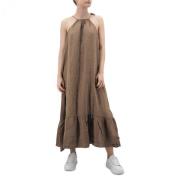 Puurlinnen Maxi Jurk Replay , Beige , Dames