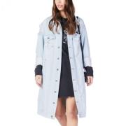 Giacca Lunga in Denim Rose Label Replay , Blue , Dames