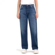 Hoge Taille Wijde Pijp Jeans Replay , Blue , Dames