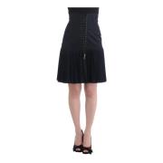 Geplooide Midi-rok met Kant Roberto Cavalli , Black , Dames