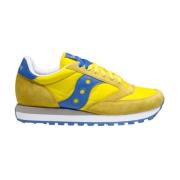 Gele Sneakers met Vet Logo en Blauwe Accenten Saucony , Yellow , Heren