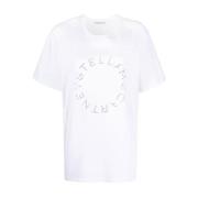 Wit Katoenen T-Shirt met Logo Stella McCartney , White , Dames