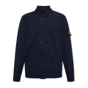 Cardigan met logo Stone Island , Blue , Heren