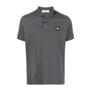 Kompas-patch poloshirt met korte mouwen Stone Island , Gray , Heren