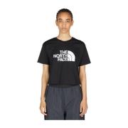 Katoenen Jersey Crewneck T-Shirt The North Face , Black , Dames