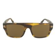 Rechthoekige zonnebril, Dunning-02 FT 907 Tom Ford , Brown , Heren