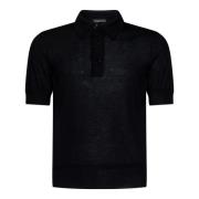 Luxe Zwarte Polo Shirt voor Heren Tom Ford , Black , Heren