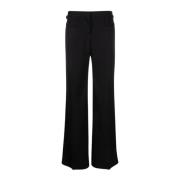 Zwarte Wol Rechte Broek Tom Ford , Black , Dames