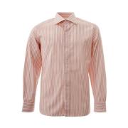 Roze Gestreept Regular Fit Overhemd Tom Ford , Pink , Heren