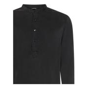 Zwarte Henley Shirt met Asymmetrische Zoom Tom Ford , Black , Heren
