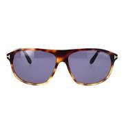 Klassieke vierkante zonnebril in Havana Blauw Tom Ford , Gray , Unisex