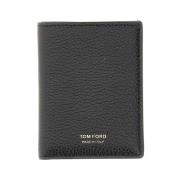 Portemonnee met metalen logo Tom Ford , Black , Heren