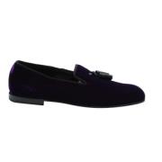Prachtige Violet Fluwelen Loafers Tom Ford , Purple , Dames