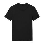 Basis Creweck T-Shirt Tom Ford , Black , Heren