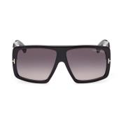 Sungles Oversize Nero Lucido Tom Ford , Black , Heren