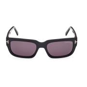 Zonnebril - Rechthoekig Zwart Glanzend Tom Ford , Black , Dames