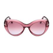 Transparante Ovale Zonnebril Tom Ford , Pink , Dames