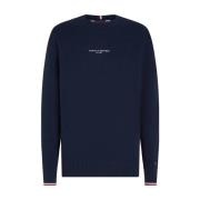 Geborduurde Crew Neck Pullover Tommy Hilfiger , Blue , Heren