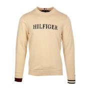 Logo Katoenen Trui Tommy Hilfiger , Beige , Heren