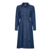 Denim Overhemdjurk van Biologisch Katoen Tommy Hilfiger , Blue , Dames