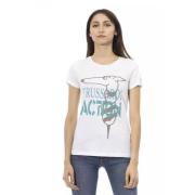 Action Wit Katoenen T-Shirt Trussardi , White , Dames