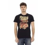 Action Zwart Ronde Hals T-Shirt Trussardi , Black , Heren