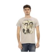 Beige Katoenen T-Shirt met Voorprint Trussardi , Beige , Heren