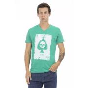 Action Groen V-Hals T-Shirt Trussardi , Green , Heren