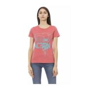 Roze Bedrukt T-Shirt voor Vrouwen Trussardi , Pink , Dames