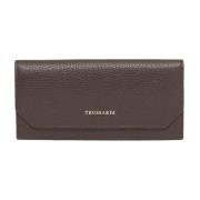 Gouden Metalen Logo Portemonnee Trussardi , Brown , Dames