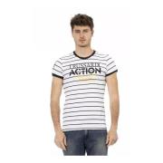 Witte katoenen T-shirt met voorkant print Trussardi , White , Heren