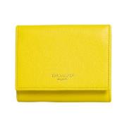 Leren Portemonnee met Ingelegd Logo voor Vrouwen Trussardi , Yellow , ...